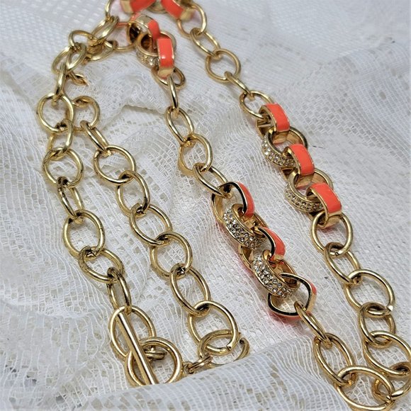 Awesome Heavy Chain Rhinestone & Enamel Necklace - Picture 8 of 9